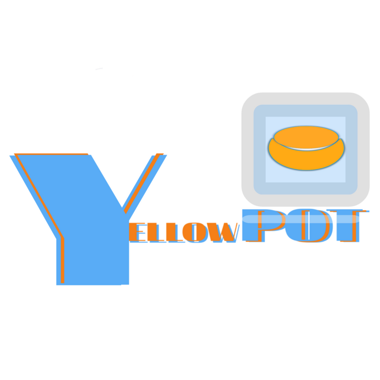 A letter-type logo featuring a yellow pot placed inside a transparent lightning-shaped box. The design symbolizes growth, energy, and creativity, presented in a modern and dynamic style.